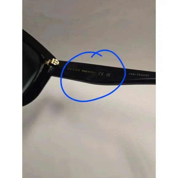 Store Return Gucci GG0327S-001 Oversized Black Cat-Eye Sunglasses - Picture 3 of 7